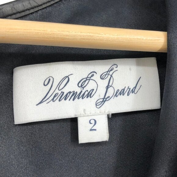 Veronica Beard Black and White Chiffon sheer Long Sleeve floral Silk Mini dress - Picture 4 of 16